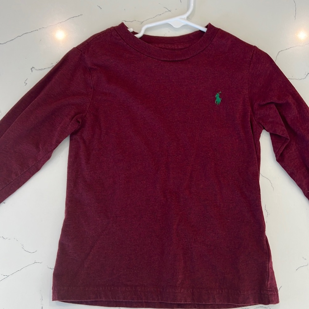 Ralph Lauren long sleeve maroon shirt, size 4T